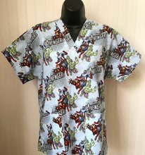 Load image into Gallery viewer, Marvel Superhero Medical Scrub Top AVENGERS Unisex Style Shirt for Men & Women