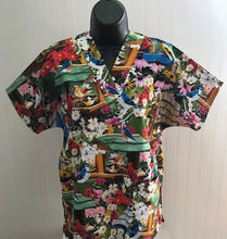 Load image into Gallery viewer, Birdhouse Medical Scrub Top Beautiful Spring Again Garden with Birdhouses Unisex Style for Men & Women