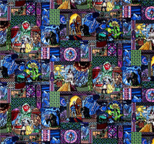 Load image into Gallery viewer, Beauty and the Beast Beautiful Stained Glass Fabric Unisex Medical Surgical Scrub Caps Men & Women Tie Back and Bouffant Hat Styles