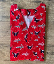 Load image into Gallery viewer, Hockey Washington Capitals Red Medical Scrub Top Unisex Relaxed Style Men's Scrub Top & Women's Scrub Top