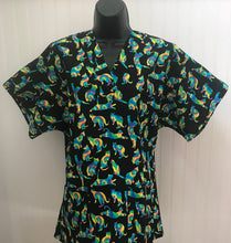 Load image into Gallery viewer, Cat Medical Scrub Top Bright Rainbow Kitty Cats Unisex Style for Men & Women