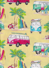 Load image into Gallery viewer, Hawaiian Tropical Surfside VW Vans Medical Scrub Top Yellow Unisex Style for Men & Women