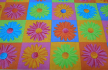 Load image into Gallery viewer, Daisies Medical Scrub Top Flowers in Squares Unisex Relaxed Style for Men & Women