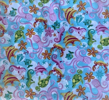 Load image into Gallery viewer, Under the Sea Fish, Octopus, Sea Turtles Sea Horse in Pastel Nurse Medical Scrub Top Unisex Style for Men & Women