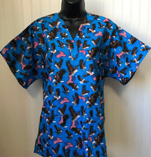 Load image into Gallery viewer, Patriotic Medical Scrub Top American Bald Eagle USA Flags Stars & Stripes Unisex Style for Men & Women
