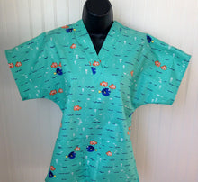 Load image into Gallery viewer, Finding Dory Medical Scrub Top Just Keep Swimming Unisex Style for Men & Women