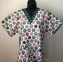 Load image into Gallery viewer, Christmas Elf Green Size Medium Scrub Top Unisex Style Shirt for Men & Women *IN STOCK *READY TO SHIP