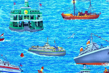 Load image into Gallery viewer, Nautical Medical Scrub Top Harbor Boats, Ferry & Tug Boats Unisex Style for Men & Women