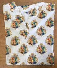 Load image into Gallery viewer, WIZARDS Crests on Green Fabric Medical Scrub Top Unisex Style Shirt for Men & Women