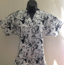 Load image into Gallery viewer, Wizards Line Art Nurse Medical Scrub Top Unisex Style Shirt for Men & Women