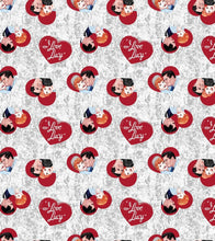Load image into Gallery viewer, I LOVE LUCY Ricky & Lucy Heart TV Show Fabric Stethoscope sock cover for Medical Professionals