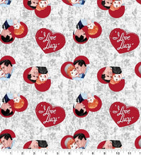 Load image into Gallery viewer, I LOVE LUCY Ricky & Lucy Heart TV Show Fabric Unisex Medical Surgical Scrub Caps Men & Women Tie Back and Bouffant Hat Styles
