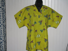 Load image into Gallery viewer, Curious George Medical Scrub Top Monkey Flying a Kite, Riding a Bike, Ball Fun  Unisex Style for Men & Women