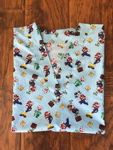 Load image into Gallery viewer, Nintendo Video Game Medical Scrub Top Super Mario Characters Unisex Style for Men & Women
