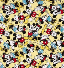 Load image into Gallery viewer, Mickey & Minnie Mouse Yellow Fabric Unisex Medical Surgical Scrub Caps Men & Women Tie Back and Bouffant Hat Styles