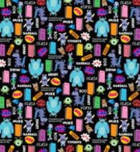 Load image into Gallery viewer, MONSTERS INC CHARATERS Black Fabric Unisex Medical Surgical Scrub Caps Men & Women Tie Back Bouffant Hat Styles