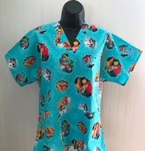 Load image into Gallery viewer, Little Mermaid Medical Scrub Top Ariel Fairy Tale Ending Movie Scenes Unisex Style for Men & Women