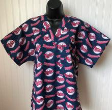Load image into Gallery viewer, Baseball Minnesota Twins Medical Relaxed Scrub Top Unisex Style Men's Scrub Top Women's Scrub Top