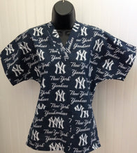 Load image into Gallery viewer, Baseball New York Yankees Medical Relaxed Scrub Top Unisex Style Men's Scrub Top Women's Scrub Top