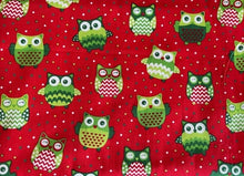 Load image into Gallery viewer, Merry Christmas Festive Owls Green Red Medical Scrub Top Unisex Style for Men & Women