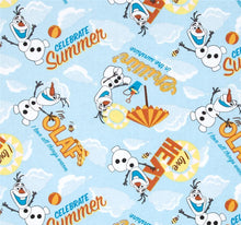 Load image into Gallery viewer, Frozen OLAF Celebrate Summer Beat the Heat Beach Fabric Unisex Medical Surgical Scrub Caps Men & Women Tie Back and Bouffant Hat Styles