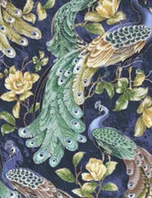 Load image into Gallery viewer, Beautiful Peacock Metallic Shimmer on Feathers Large Print Navy Fabric Nurse Medical Scrub Top Unisex Style for Men & Women