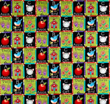 Load image into Gallery viewer, Solid Black Scrub Top with Teachers School Theme Block Fabric on *Neck Band & Pocket Options* Medical Scrub Top Unisex Style Shirt for Men & Women