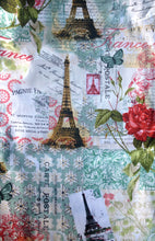 Load image into Gallery viewer, Beautiful Paris France Eiffel Tower Travels Roses Fabric Unisex Medical Surgical Scrub Caps Men & Women Tie Back and Bouffant Hat Styles