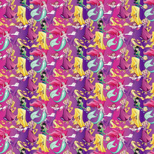 Load image into Gallery viewer, Princesses Mulan Ariel Little Mermaid Belle Rapunzel Fabric Unisex Medical Surgical Scrub Caps Men & Women Tie Back and Bouffant Hat Styles