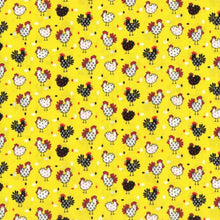 Load image into Gallery viewer, Country Roosters White & Black on Yellow Fabric Nurse Medical Scrub Top Unisex Style for Men & Women