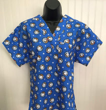 Load image into Gallery viewer, Peanuts Medical Scrub Top Snoopy Red Baron Badge Unisex Style for Men & Women