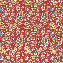 Load image into Gallery viewer, Floral Yellow Petite Flowers on Red Fabric Medical Scrub Top Unisex Generic Relaxed Style for Men & Women