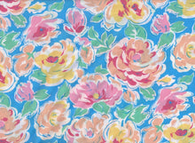 Load image into Gallery viewer, Colorful Floral Watercolor Blue Yellow Pink Orange Flowers Fabric Unisex Medical Surgical Scrub Caps Men & Women Tie Back and Bouffant Hat Styles