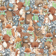 Load image into Gallery viewer, Woodland Forest Animals Packed Nurse Medical Scrub Top Unisex Style for Men & Women