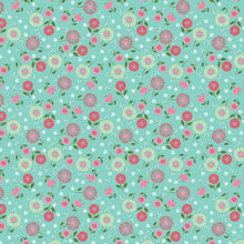 Load image into Gallery viewer, Floral Flowers on Teal Fabric Unisex Medical Surgical Scrub Caps Men & Women Tie Back and Bouffant Hat Styles