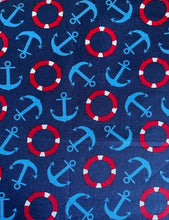 Load image into Gallery viewer, Nautical Anchors & Life Preservers Unisex Medical Surgical Scrub Caps Men & Women Tie Back and Bouffant Hat Styles