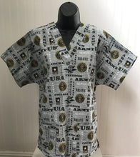 Load image into Gallery viewer, Military Medical Scrub Top US Army Gray Unisex Style for Men & Women