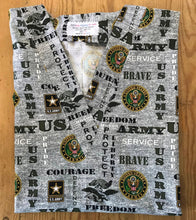 Load image into Gallery viewer, Military Medical Scrub Top US Army Gray Unisex Style for Men & Women
