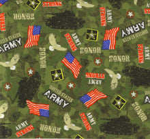 Load image into Gallery viewer, Patriotic Military US Army Strong Green Fabric Unisex Medical Surgical Scrub Caps Men & Women Tie Back and Bouffant Hat Styles