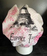 Load image into Gallery viewer, Paris France Eiffel Tower Fabric Unisex Medical Surgical Scrub Caps Men & Women Tie Back and Bouffant Hat Styles