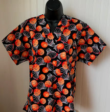 Load image into Gallery viewer, Basketballs and Nets Nurse Medical Scrub Top Unisex Style for Men & Women