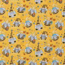 Load image into Gallery viewer, Gnome Honey Bees Yellow Fabric Unisex Medical Surgical Scrub Caps Men & Women Tie Back and Bouffant Hat Styles