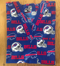 Load image into Gallery viewer, Football Buffalo Bills Medical Scrub Top Unisex Relaxed Fit Men's Scrub Top Women's Scrub Top