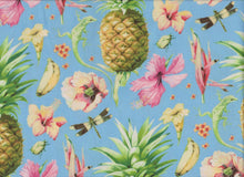 Load image into Gallery viewer, Hawaiian Medical Scrub Top Pineapple Hibiscus Flowers Gecko Unisex Style for Men & Women