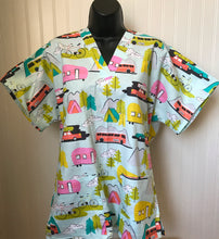 Load image into Gallery viewer, Let's Go Camping Medical Scrub Top Unisex Style Shirt for Men & Women