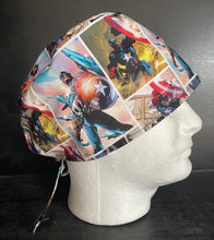Load image into Gallery viewer, Marvel Captain America Avengers Superhero Unisex Medical Surgical Scrub Caps Men & Women Tie Back and Bouffant Hat Styles