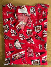 Load image into Gallery viewer, Baseball St. Louis Cardinals Pennants Medical Scrub Top Unisex Relaxed Style Men's Scrub Top Women's Scrub Top