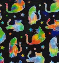 Load image into Gallery viewer, Cat Medical Scrub Top Bright Rainbow Kitty Cats Stars Unisex Style for Men & Women