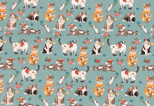 Load image into Gallery viewer, Medical Scrub Top Cats Mice with Flowers Unisex Relaxed Style for Men & Women