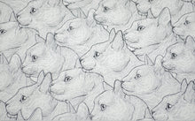 Load image into Gallery viewer, Animals Beautiful Feline Cats Profile Pencil Art Sketch White Fabric Unisex Medical Surgical Scrub Caps Men & Women Tie Back and Bouffant Hat Styles